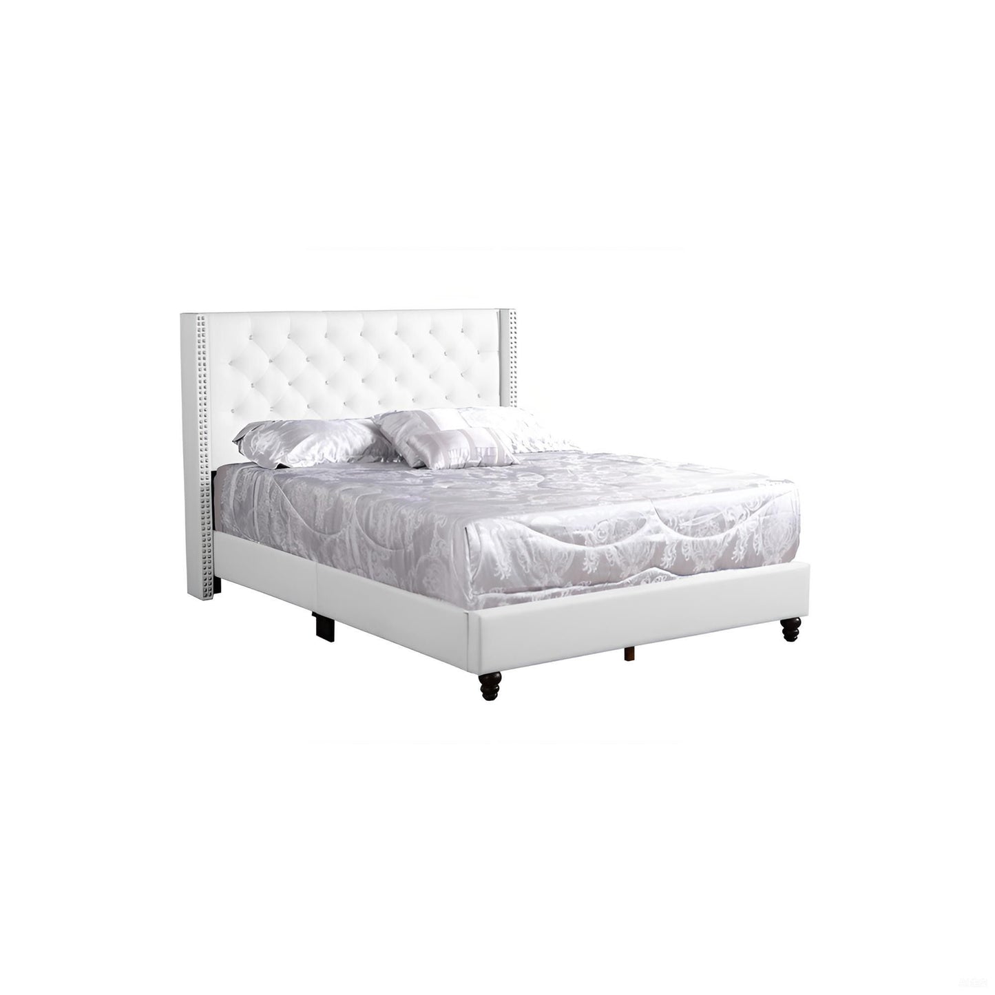 Upholstered Nailhead Trim Chic Bed - The Sleep Loft - Online Mattress Showroom NYC