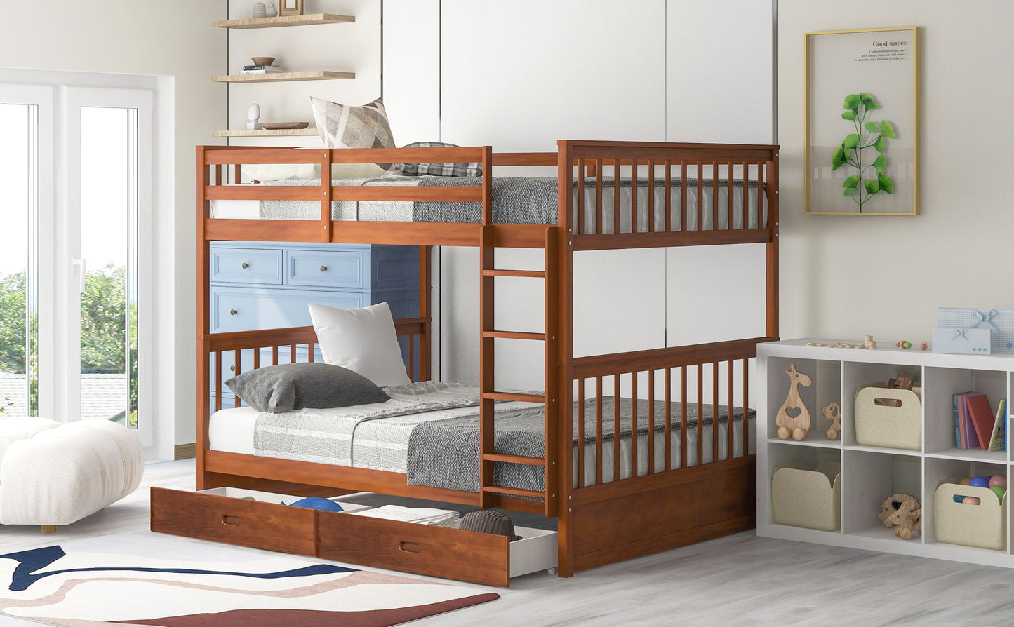 Bunk Bed With Ladders And 2 Storage Drawers - The Sleep Loft - Online Mattress Showroom NYC