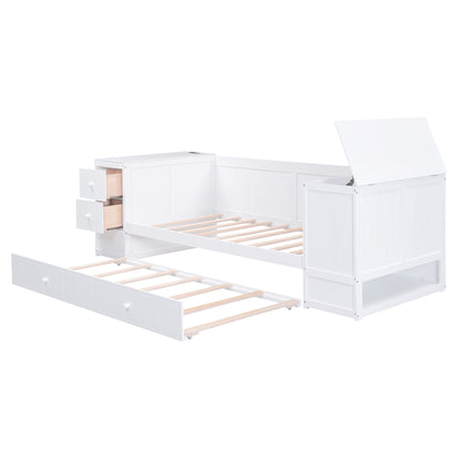 Daybed With Storage Arms, Trundle And Charging Station - The Sleep Loft - Online Mattress Showroom NYC