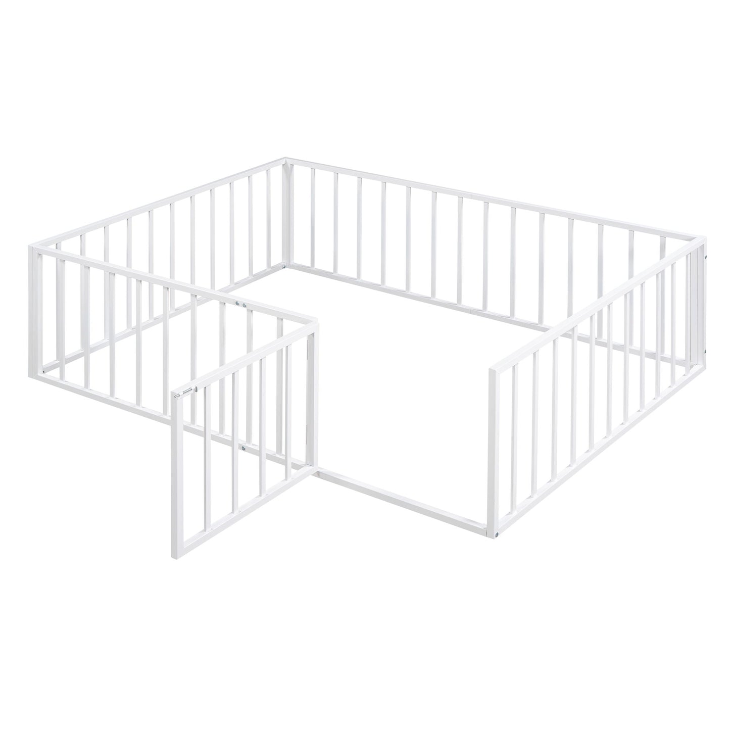 Metal Floor Bed Frame With Fence And Door - The Sleep Loft - Online Mattress Showroom NYC