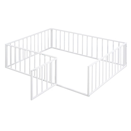 Metal Floor Bed Frame With Fence And Door - The Sleep Loft - Online Mattress Showroom NYC