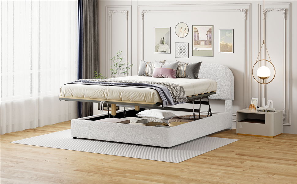 Upholstered Platform Bed With Hydraulic Storage System - The Sleep Loft - Online Mattress Showroom NYC