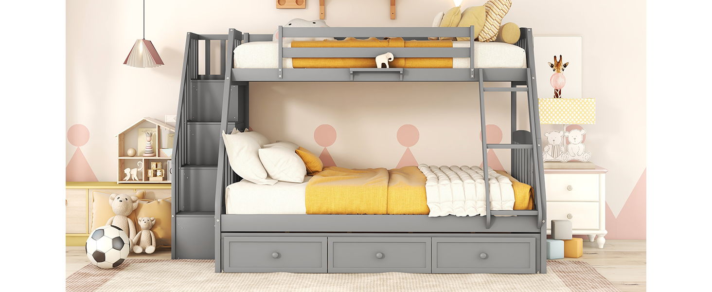Bunk Bed With Drawers, Ladder And Storage Staircase - The Sleep Loft - Online Mattress Showroom NYC