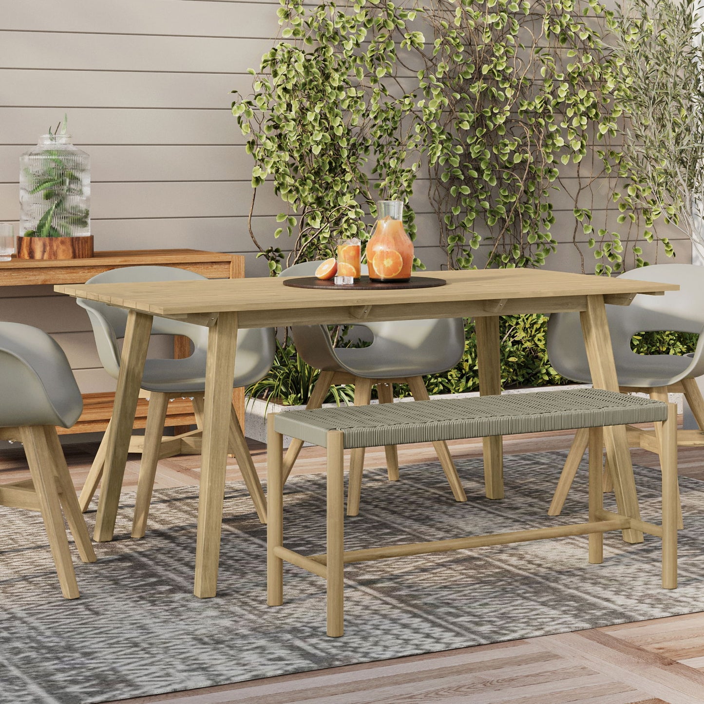 Dahlia - Outdoor Indoor Contemporary Bench - The Sleep Loft - Online Mattress Showroom NYC