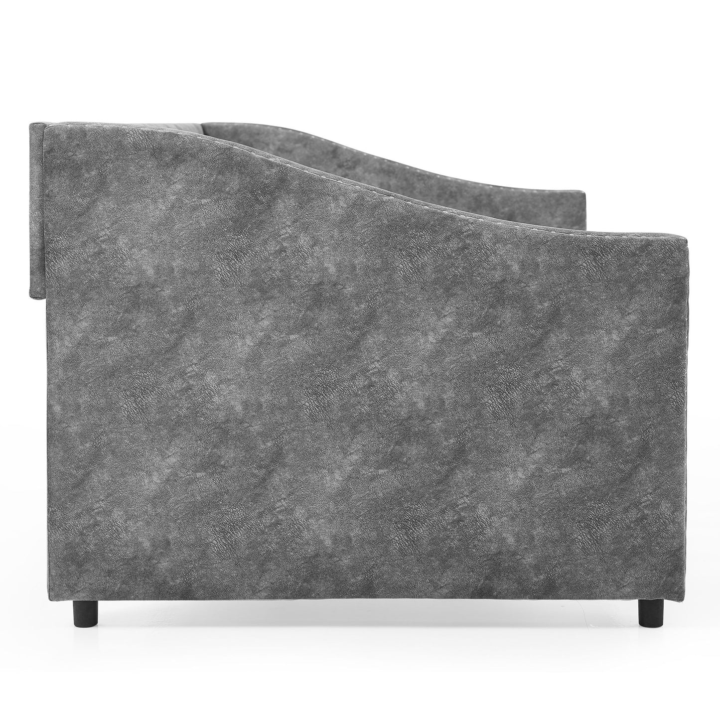 Upholstered Tufted Daybed With Drawers, Waved Arms - The Sleep Loft - Online Mattress Showroom NYC