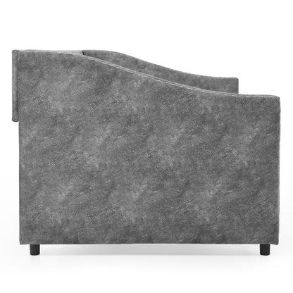 Upholstered Tufted Daybed With Drawers, Waved Arms - The Sleep Loft - Online Mattress Showroom NYC