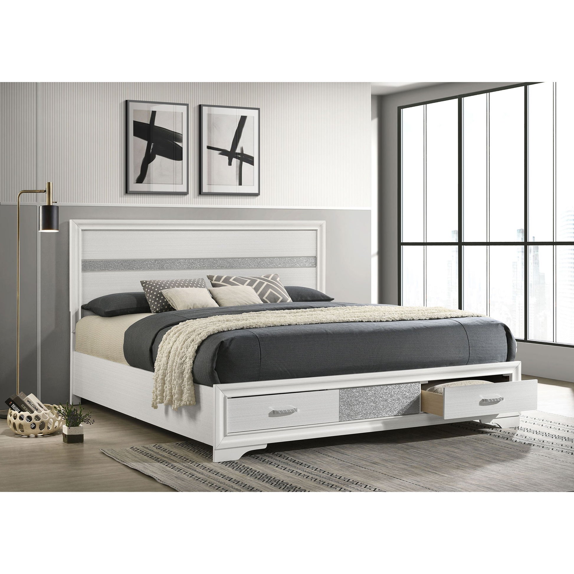 California King Storage Platform Bed With 2 Drawer - White - The Sleep Loft - Online Mattress Showroom NYC