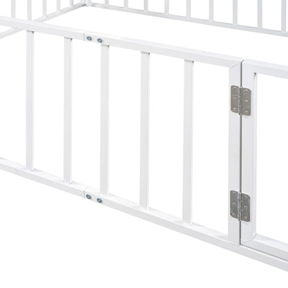 Metal Floor Bed Frame With Fence And Door - The Sleep Loft - Online Mattress Showroom NYC