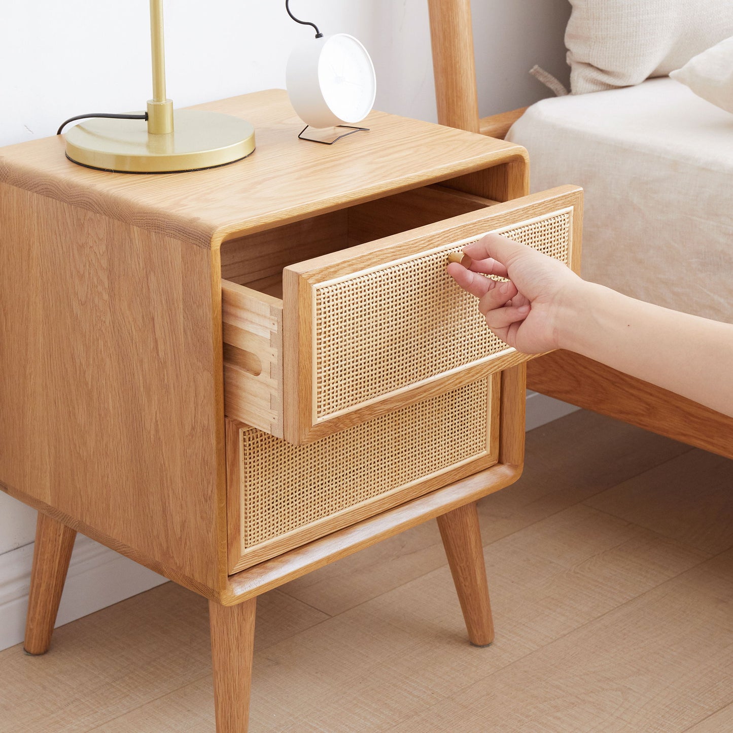 Bedside Cabinet, Modern Simple Nightstands European Beech - The Sleep Loft - Online Mattress Showroom NYC