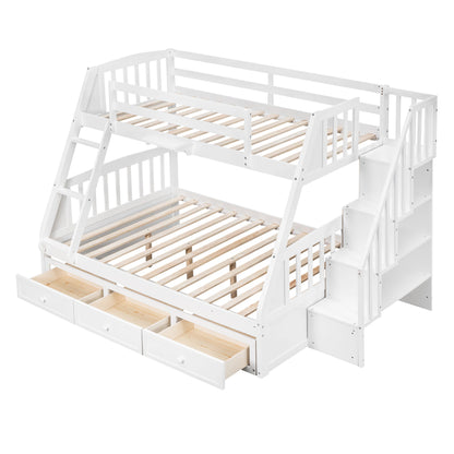 Bunk Bed With Drawers, Ladder And Storage Staircase - The Sleep Loft - Online Mattress Showroom NYC