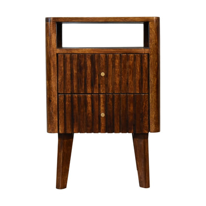 Reeve - Nightstand, 2 Drawers - Chestnut - The Sleep Loft - Online Mattress Showroom NYC