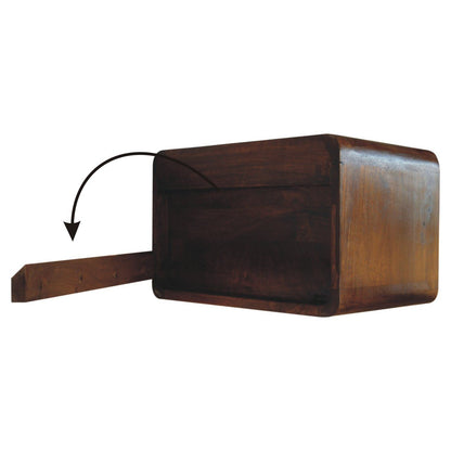 Wall Mounted Open Woven Bedside Table - Chestnut - The Sleep Loft - Online Mattress Showroom NYC