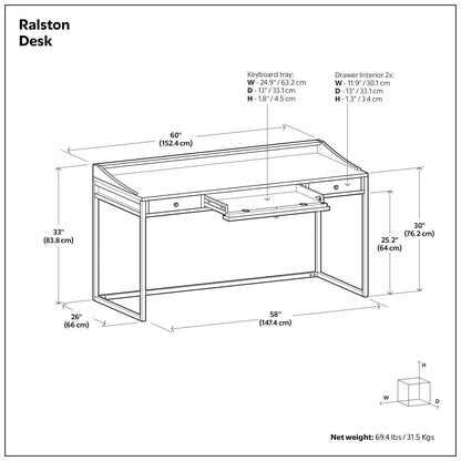 Ralston - Handcrafted Desk - The Sleep Loft - Online Mattress Showroom NYC