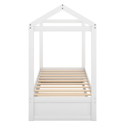 House Bed With Trundle In, Twin Size - White - The Sleep Loft - Online Mattress Showroom NYC