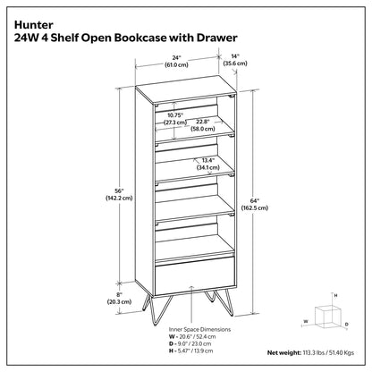 Hunter - Tall Bookcase - Natural - The Sleep Loft - Online Mattress Showroom NYC