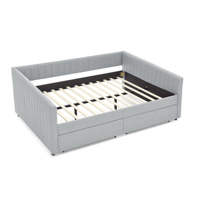 Upholstered Queen Daybed With 2 Drawers - The Sleep Loft - Online Mattress Showroom NYC