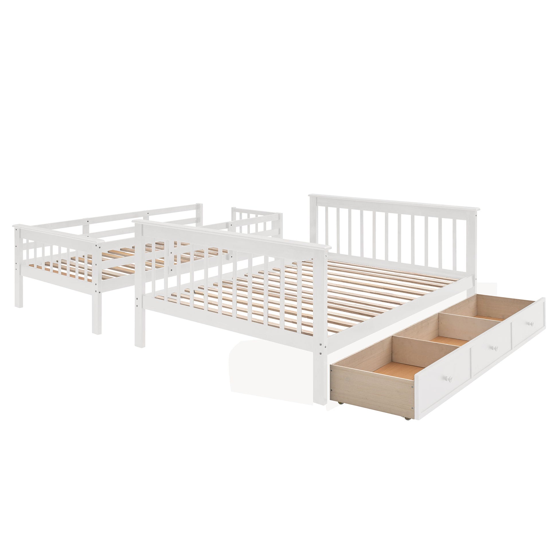 Stairway Bunk Bed With Storage And Guard Rail For Bedroom - The Sleep Loft - Online Mattress Showroom NYC