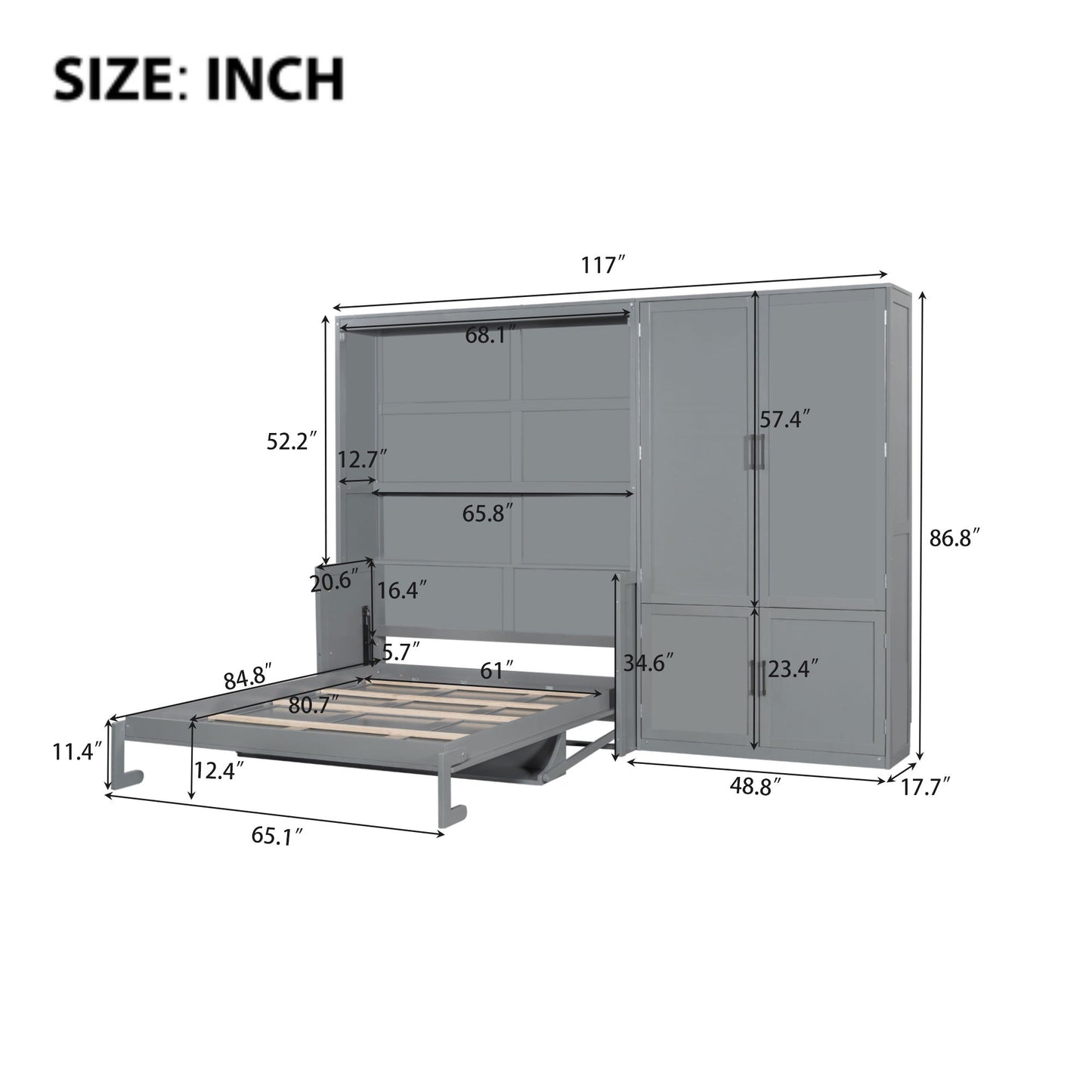 Murphy Elegant Wall Bed With Closet - The Sleep Loft - Online Mattress Showroom NYC