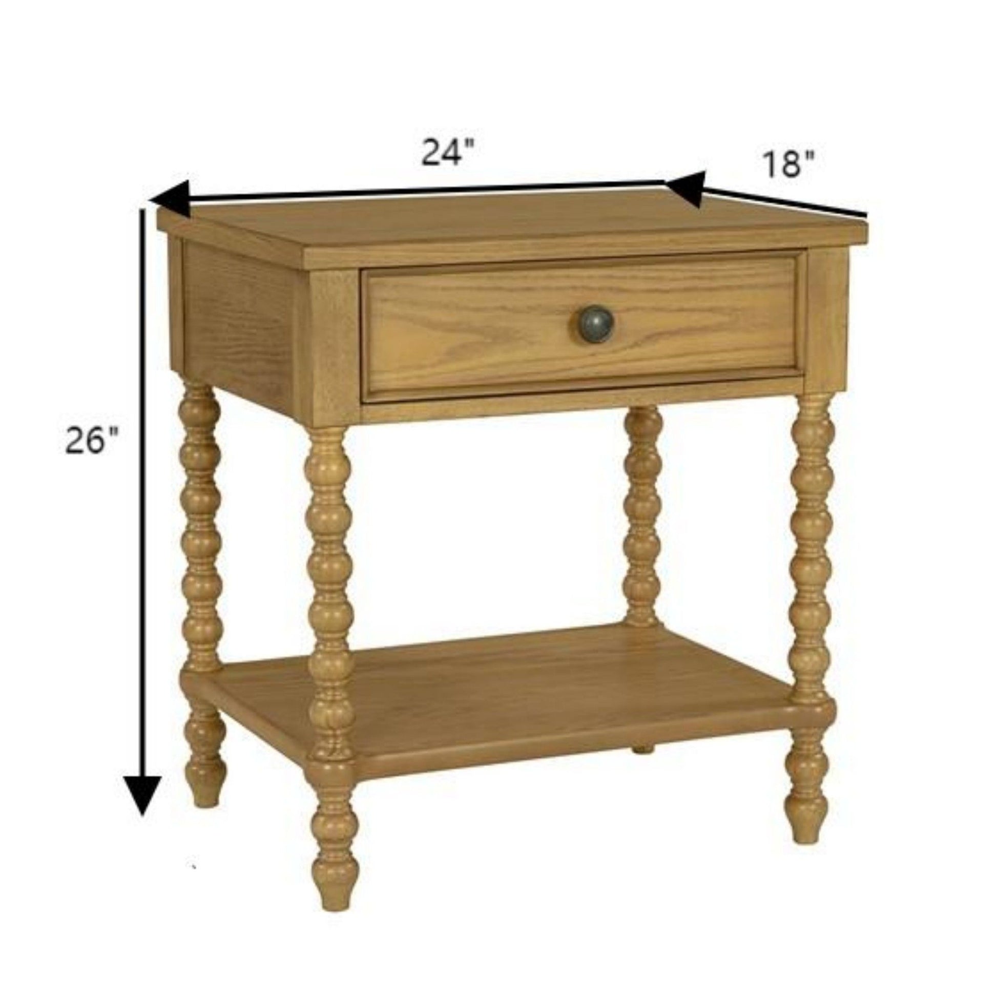 Traditional Durable Nightstand Table With Drawer And Shelf - The Sleep Loft - Online Mattress Showroom NYC
