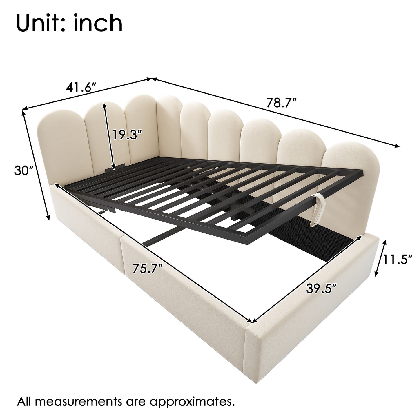 Upholstered Daybed With Metal Slatted Base - The Sleep Loft - Online Mattress Showroom NYC