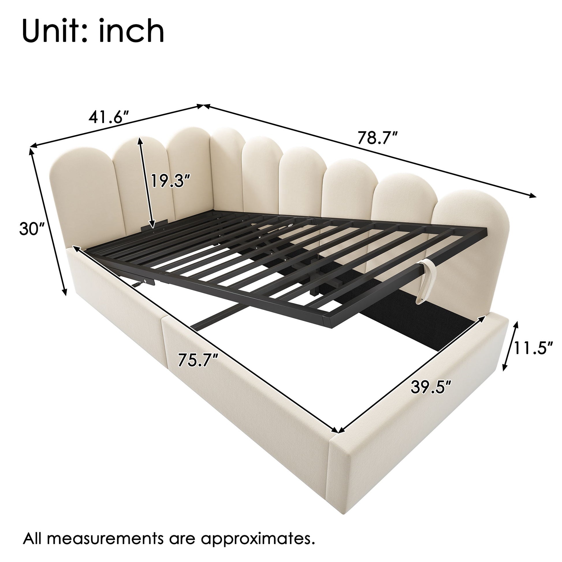 Upholstered Daybed With Metal Slatted Base - The Sleep Loft - Online Mattress Showroom NYC