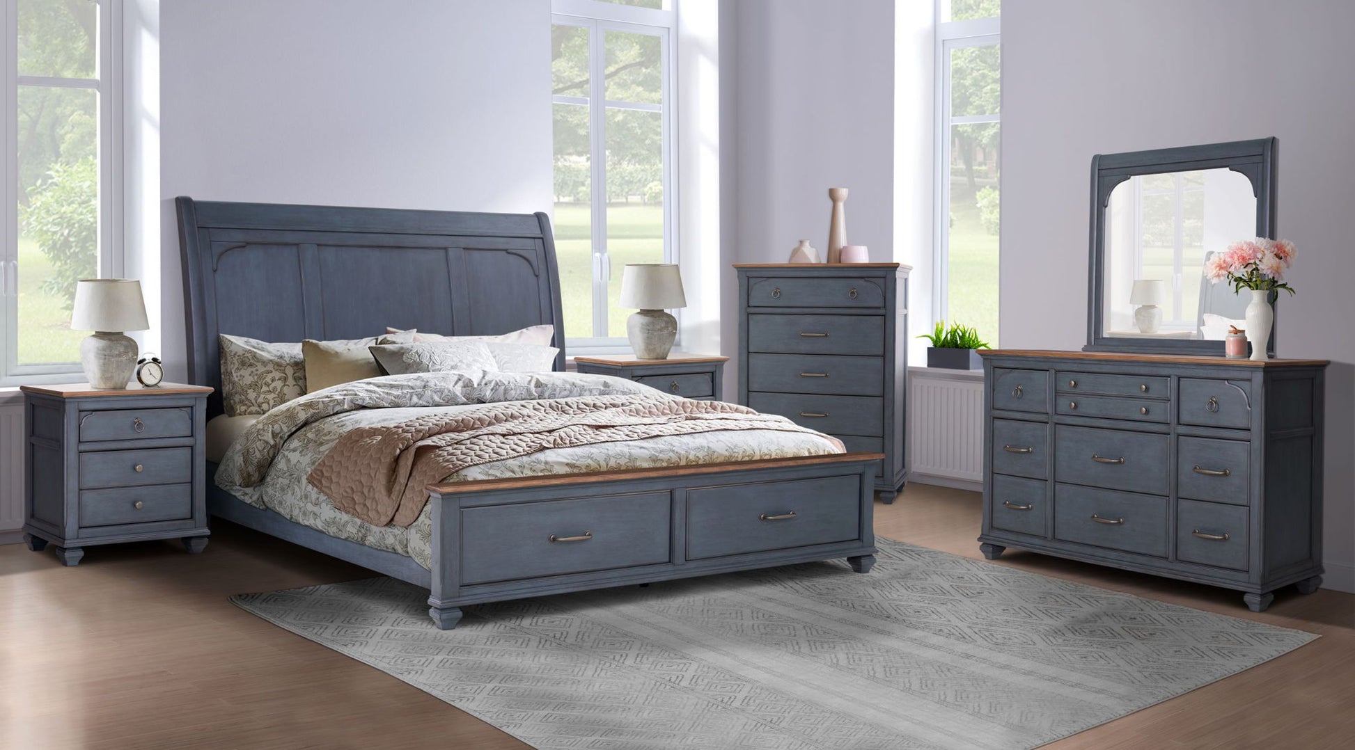 Sleigh Bed & USB Ports - The Sleep Loft - Online Mattress Showroom NYC