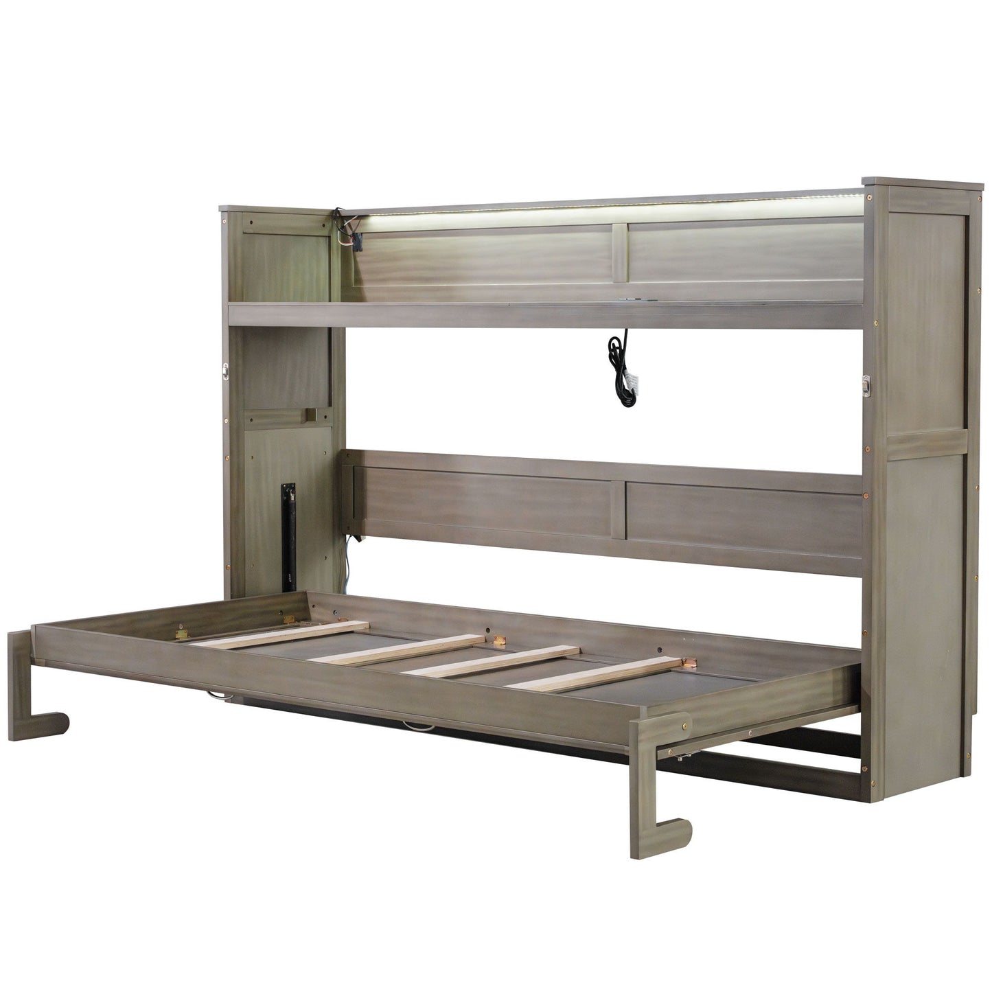 Murphy Bed With Desk, LED Light And USB Charging Station - The Sleep Loft - Online Mattress Showroom NYC