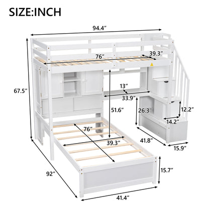 Loft Bed With Built In Desk And Staircase - The Sleep Loft - Online Mattress Showroom NYC