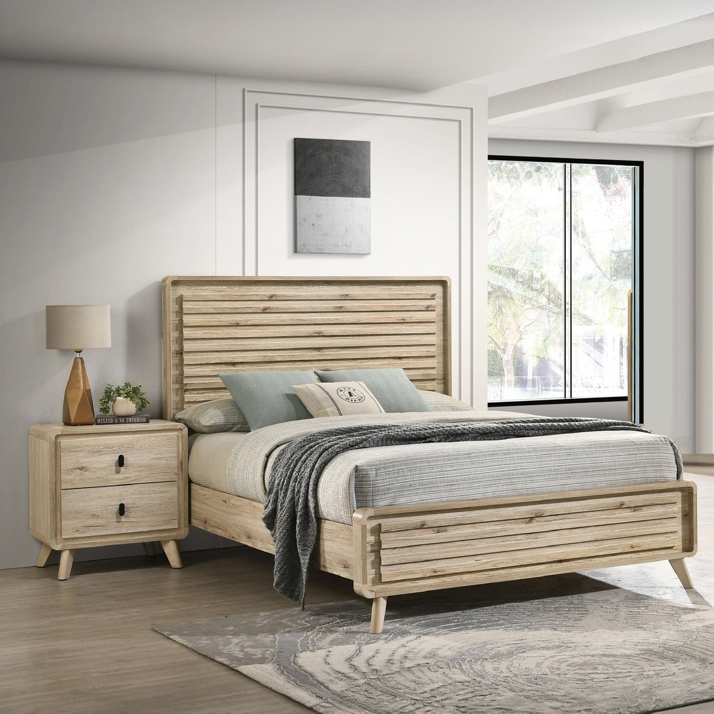 Nightstand & 2 Drawers - Beige - The Sleep Loft - Online Mattress Showroom NYC