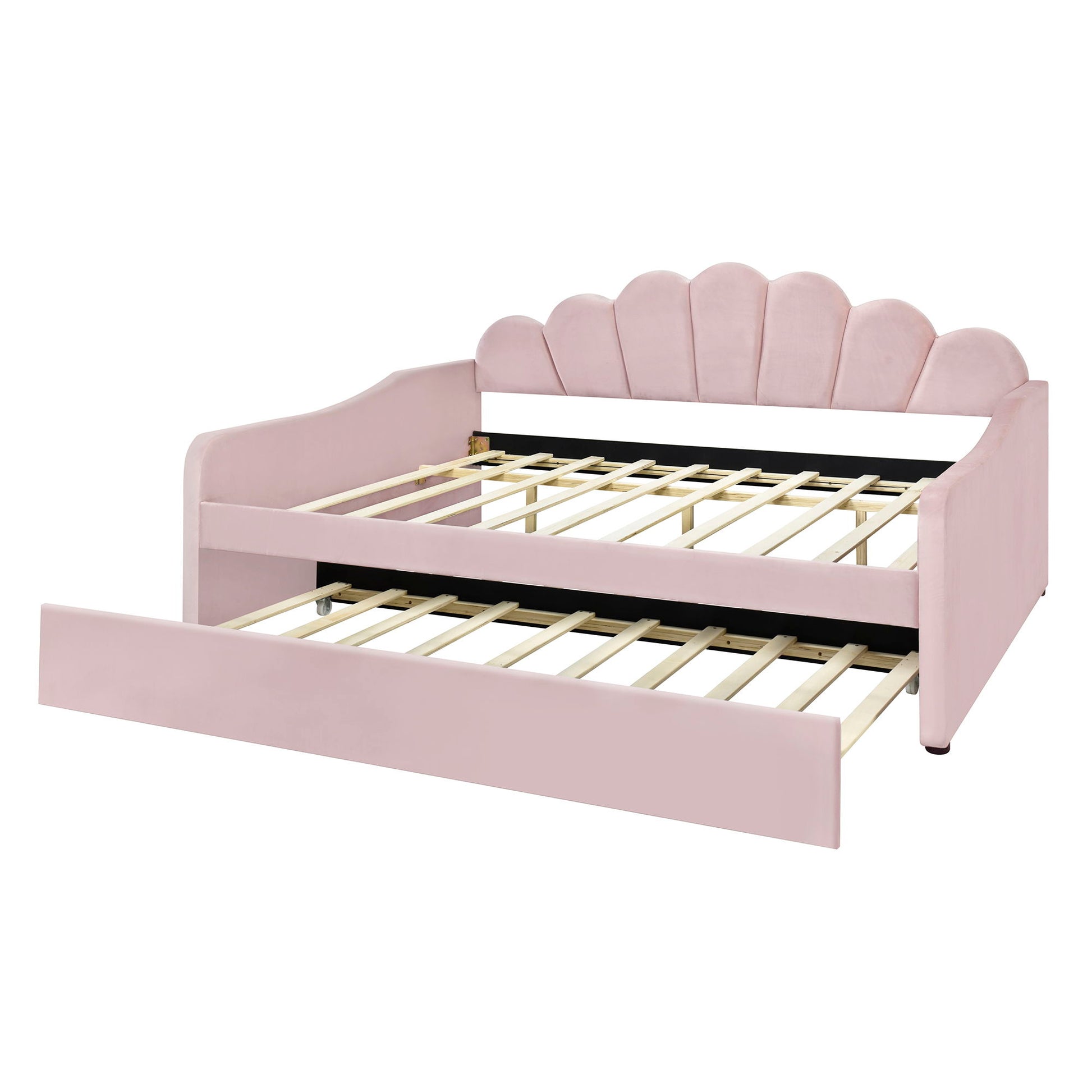 Upholstery Daybed Frame With Shell Shaped Backrest - The Sleep Loft - Online Mattress Showroom NYC