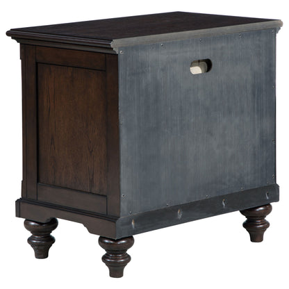 Berwick - 1 Drawer Nightstand With Open Cubby - Dark Oak - The Sleep Loft - Online Mattress Showroom NYC