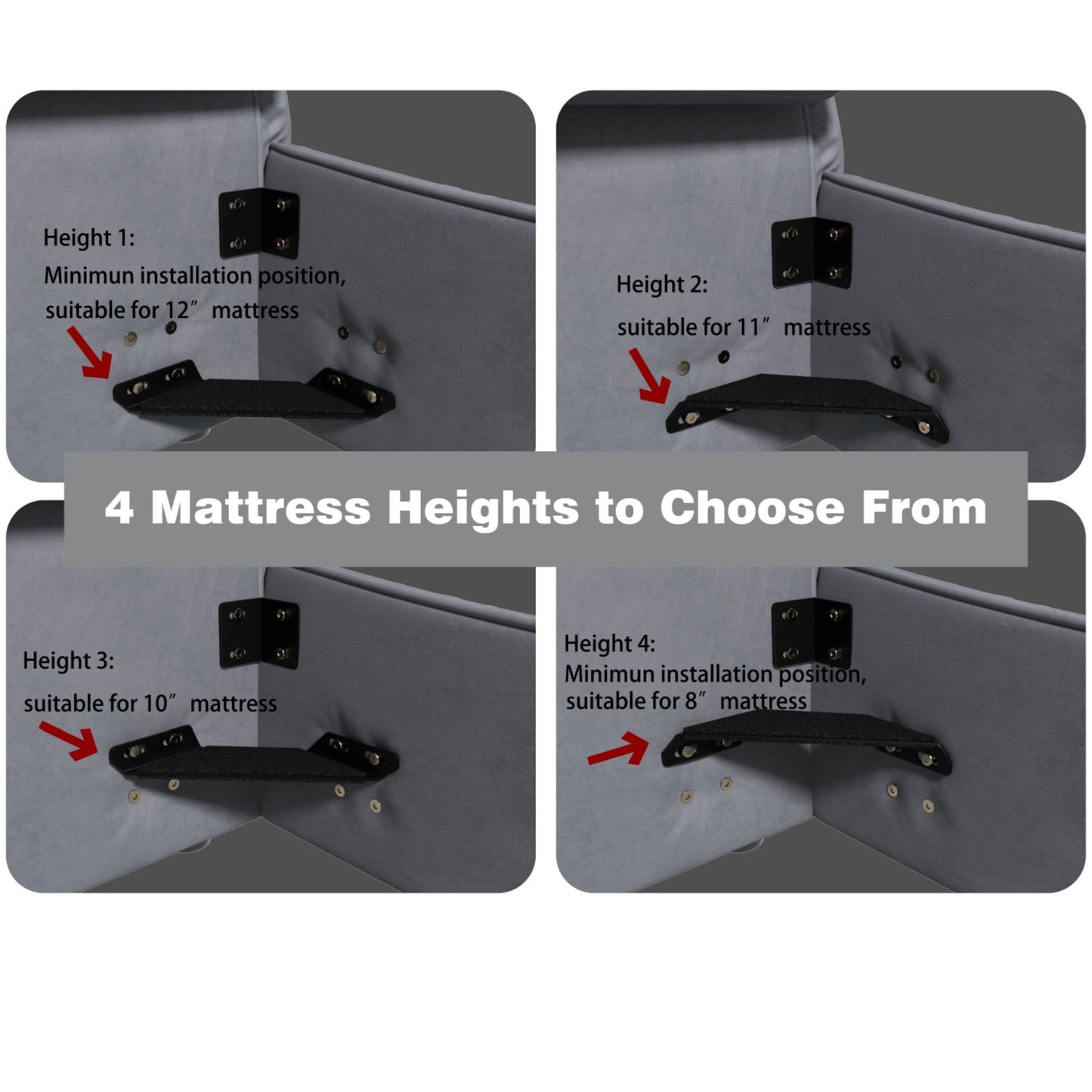 Upholstered Platform Bed With Special Shaped Headboard - The Sleep Loft - Online Mattress Showroom NYC