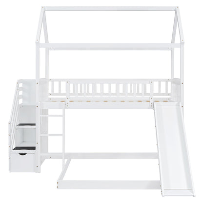 House Bunk Bed With Slide - The Sleep Loft - Online Mattress Showroom NYC