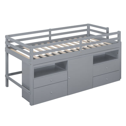 Loft Bed With 4 Drawers, Underneath Cabinet And Shelves - The Sleep Loft - Online Mattress Showroom NYC