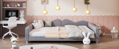 Upholstered Daybed, Sherpa Fabric Sofabed With Cloud-Shaped Backrest - The Sleep Loft - Online Mattress Showroom NYC