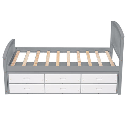 Platform Storage Bed Solid Wood Bed With 6 Drawers - The Sleep Loft - Online Mattress Showroom NYC