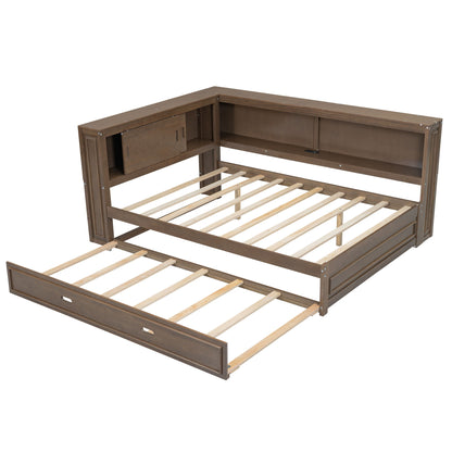 Daybed With Storage Shelves, LED, USB, And Trundle - The Sleep Loft - Online Mattress Showroom NYC