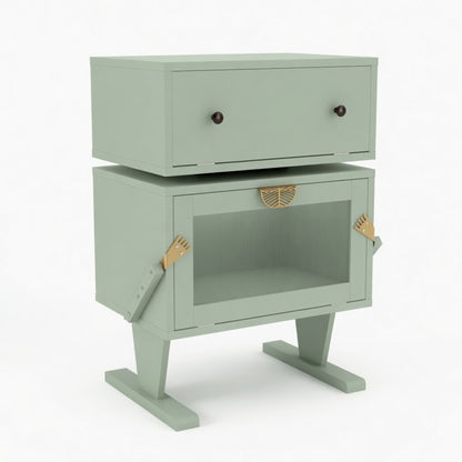 Robot LED Nightstand With 360° Rotating Drawer