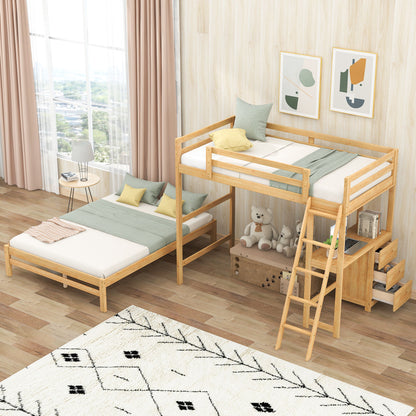 Bunk Bed With Built In Desk And 3 Drawers - The Sleep Loft - Online Mattress Showroom NYC