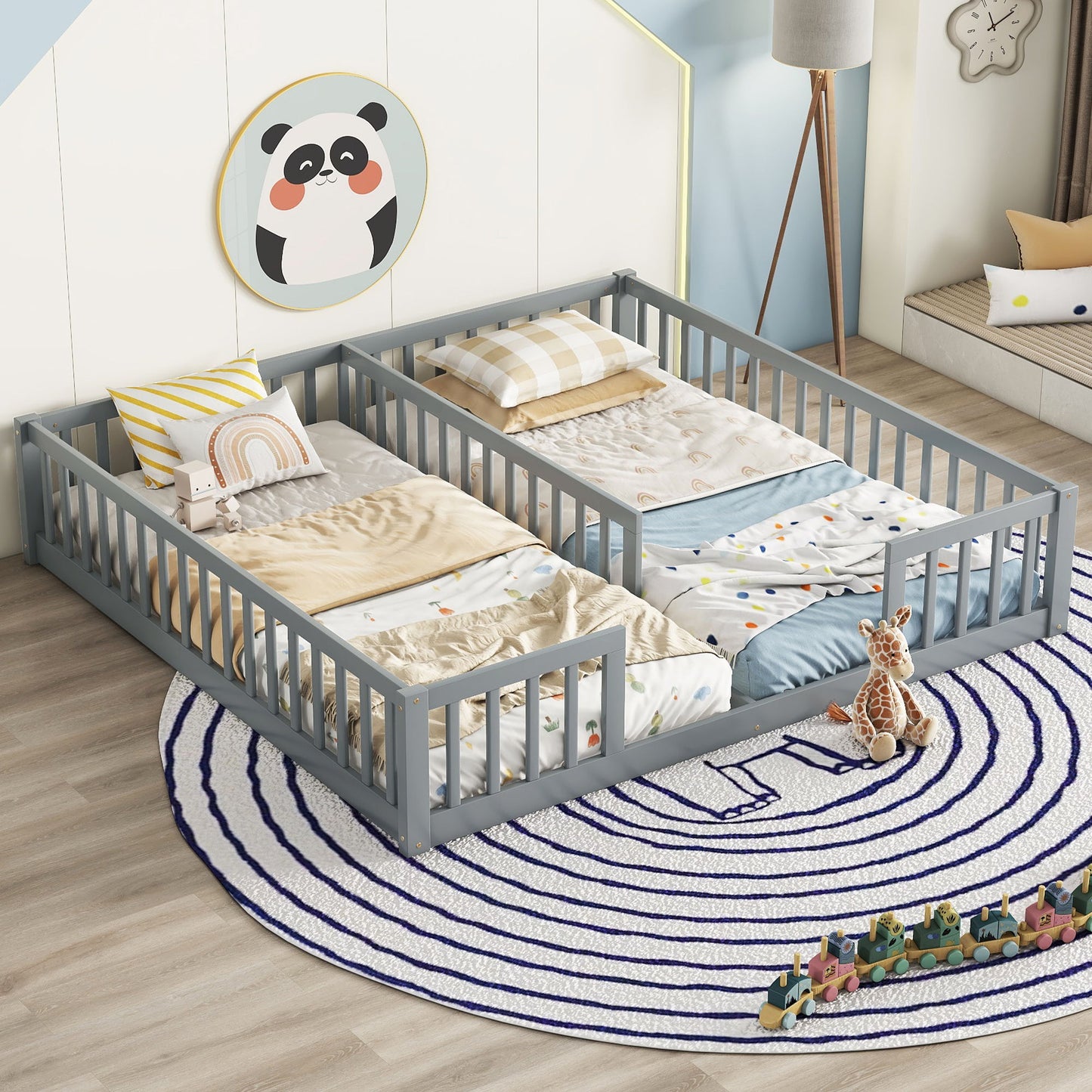 Double Floor Bed With Fence, Guardrails, Without Door - The Sleep Loft - Online Mattress Showroom NYC