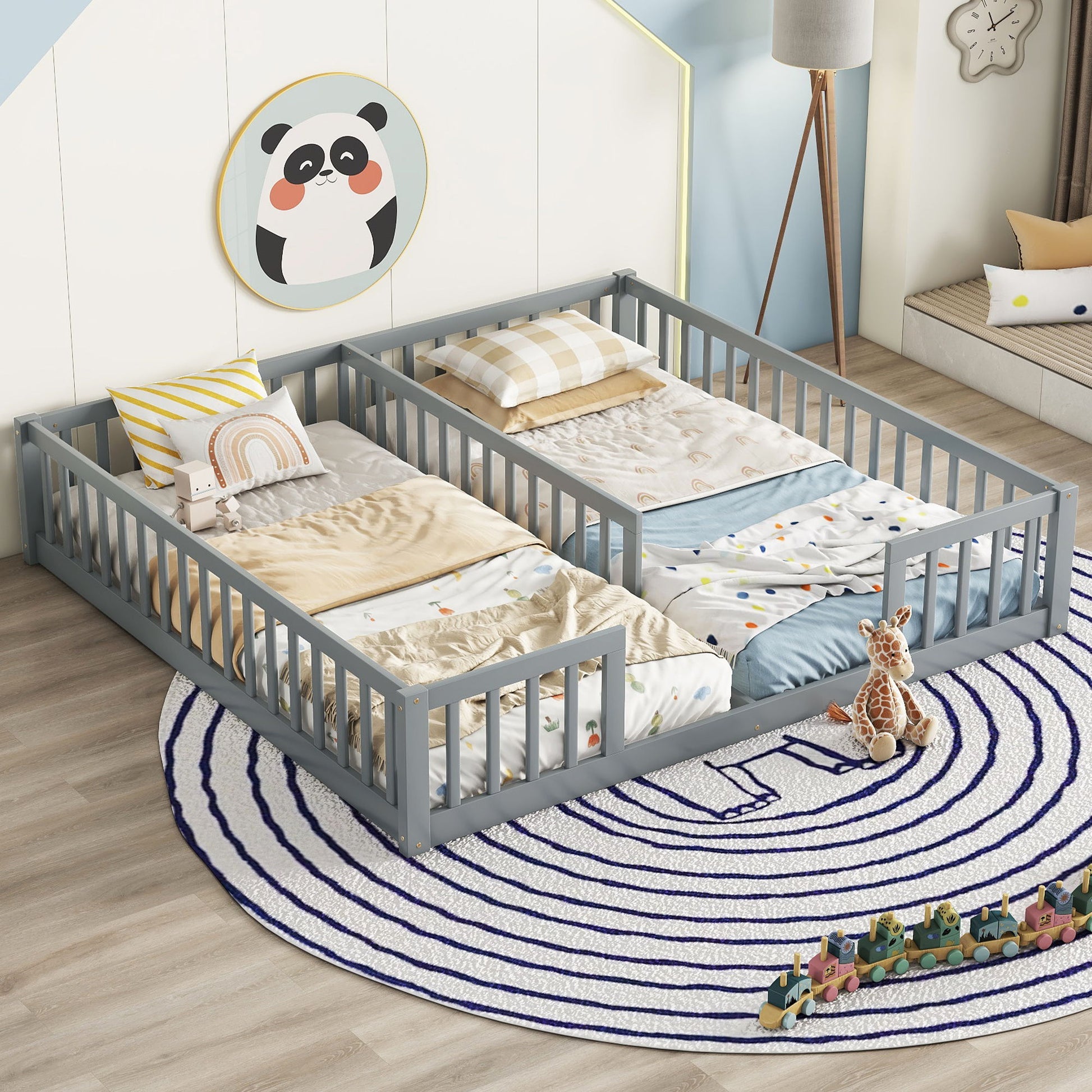 Double Floor Bed With Fence, Guardrails, Without Door - The Sleep Loft - Online Mattress Showroom NYC