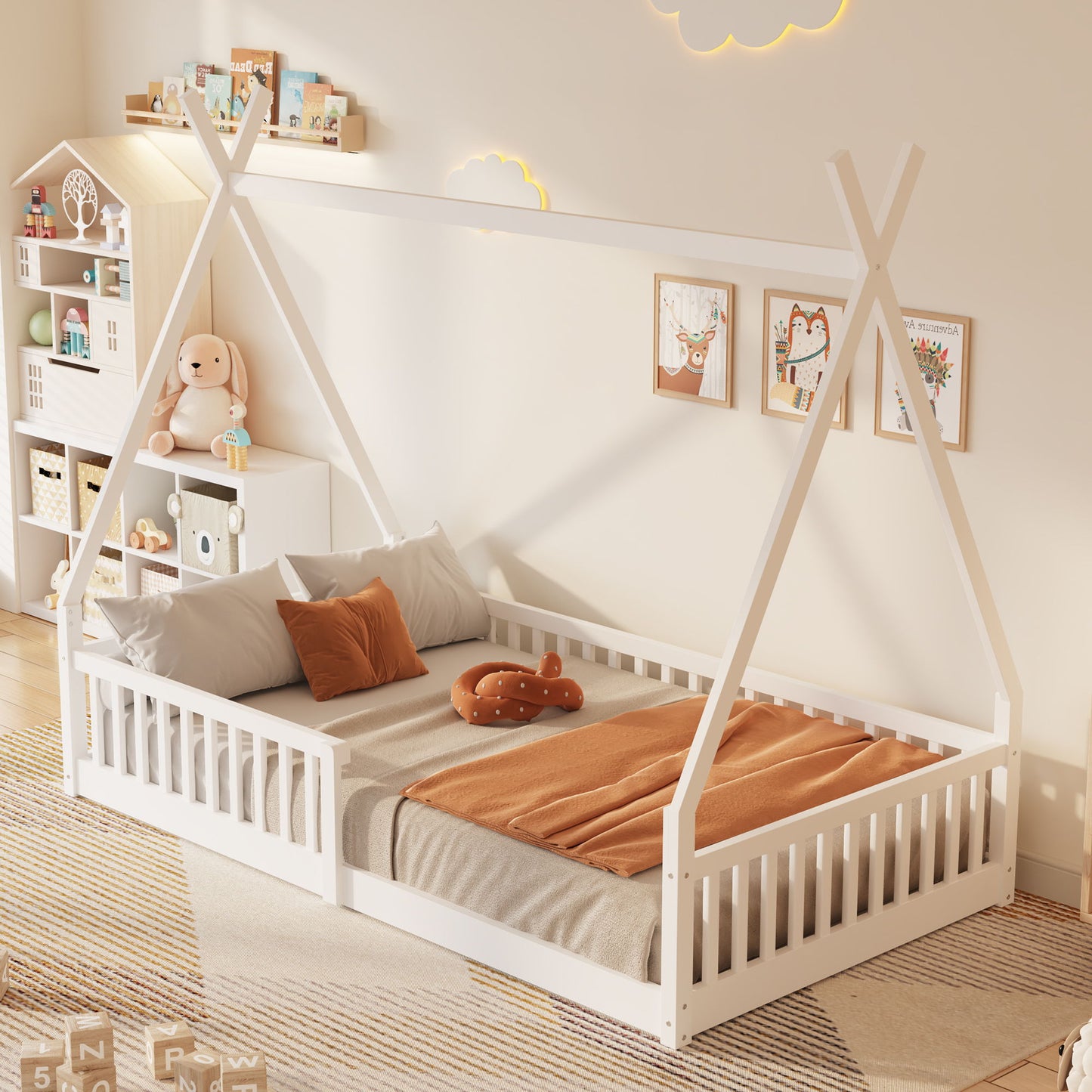House Shaped Design Bed With Fence - The Sleep Loft - Online Mattress Showroom NYC