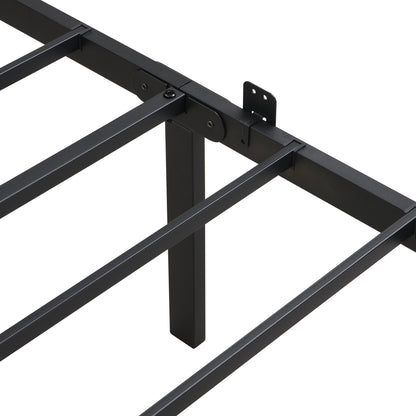 Modern Metal Bedframe With Headboard, Durable Steel Structure