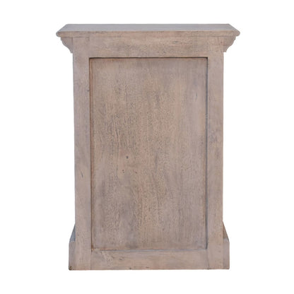 Glazed Bedside Table - Stone White - The Sleep Loft - Online Mattress Showroom NYC