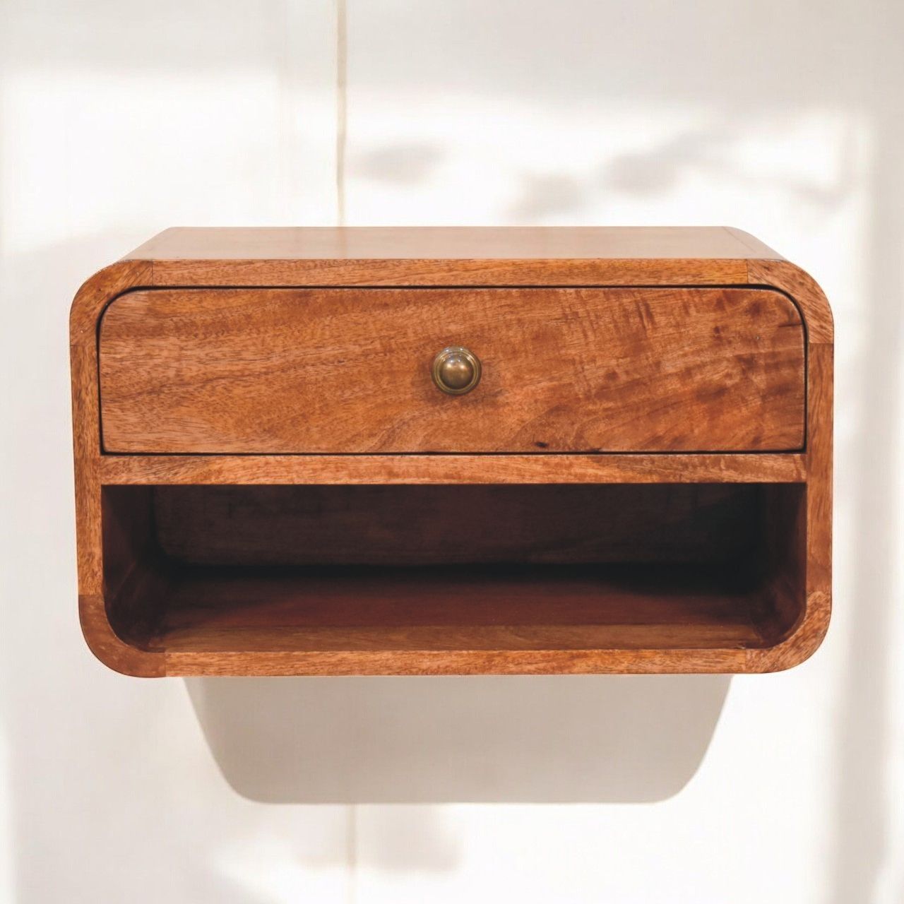 Curve Upper Slot Floating Nightstand - The Sleep Loft - Online Mattress Showroom NYC