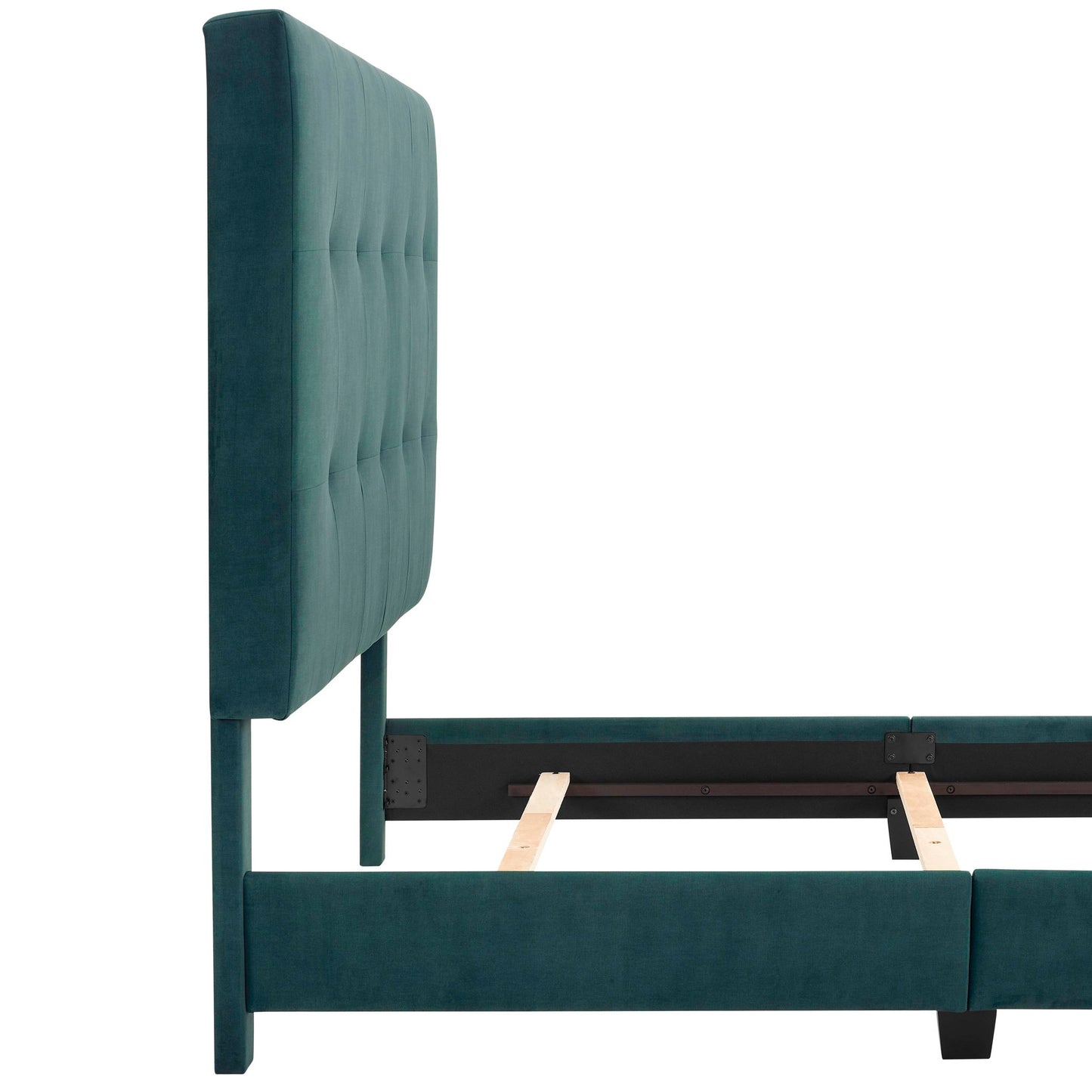 Tufted Upholstered Headboard Platform Bed