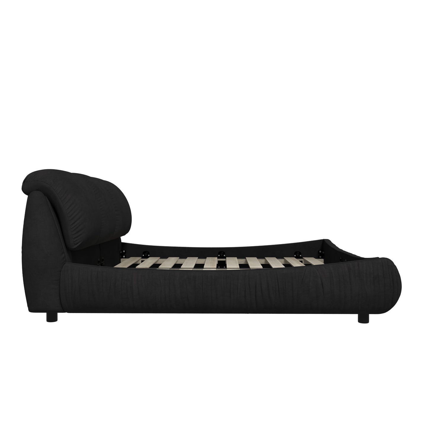 Luxury Upholstered Platform Bed With Oversized Padded Backrest And Solid Wood Frame - The Sleep Loft - Online Mattress Showroom NYC