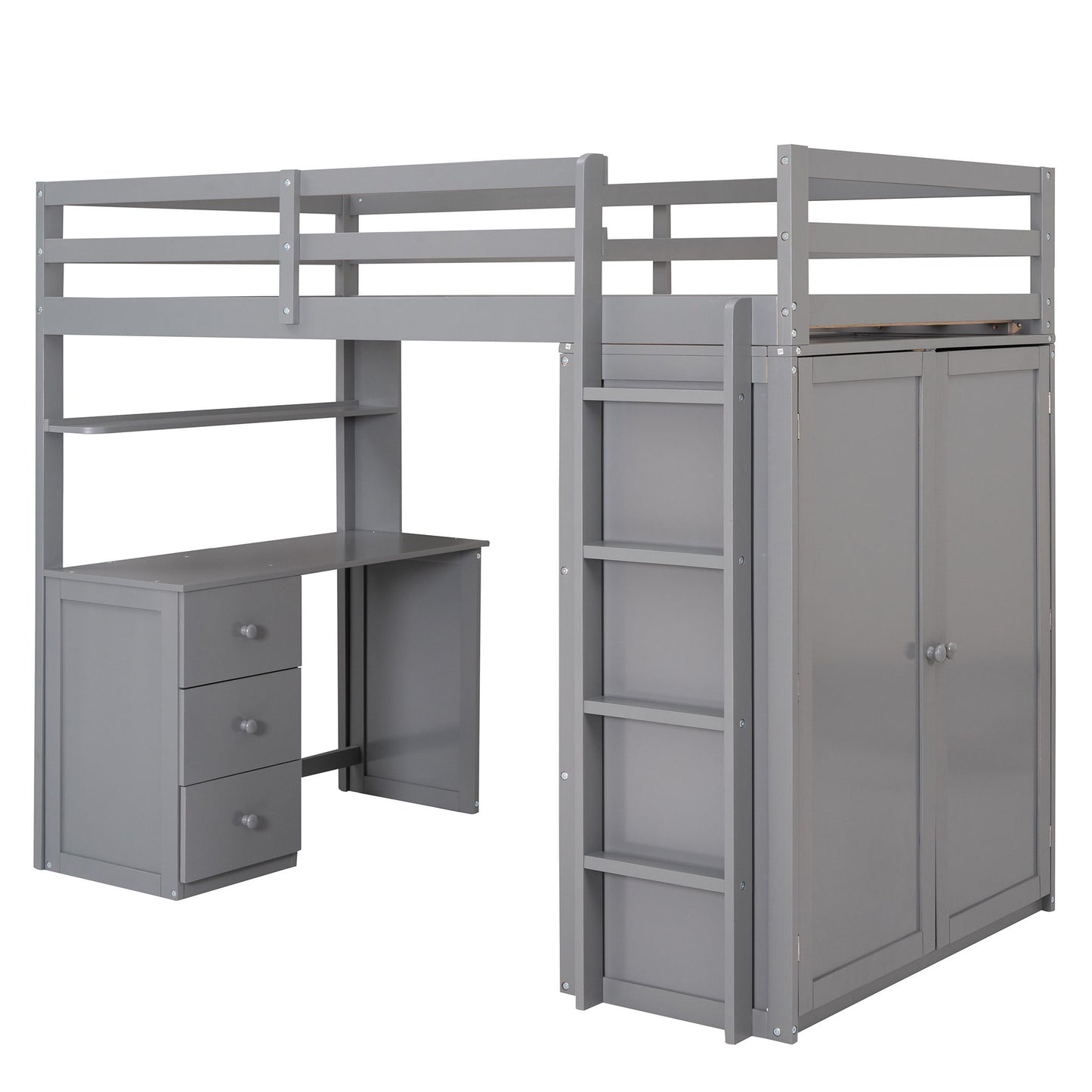 Loft Bed With Drawers, Desk, And Wardrobe - The Sleep Loft - Online Mattress Showroom NYC