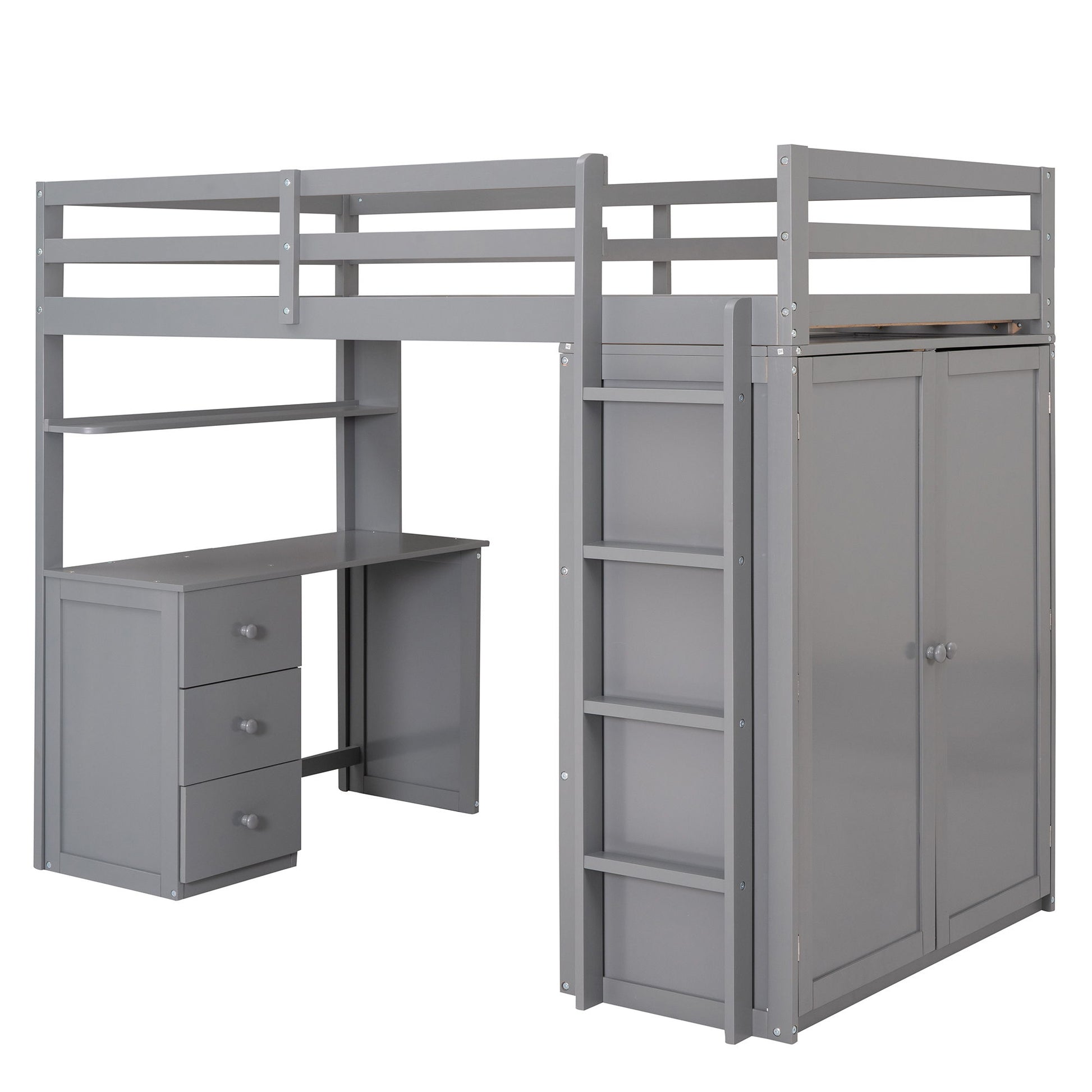 Loft Bed With Drawers, Desk, And Wardrobe - The Sleep Loft - Online Mattress Showroom NYC