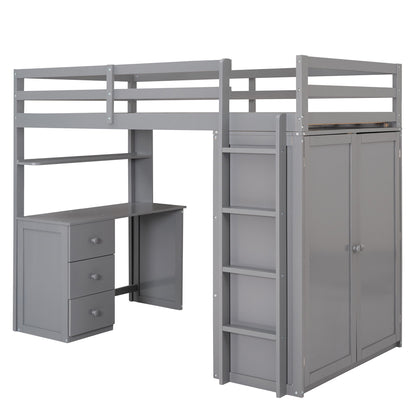Loft Bed With Drawers, Desk, And Wardrobe - The Sleep Loft - Online Mattress Showroom NYC